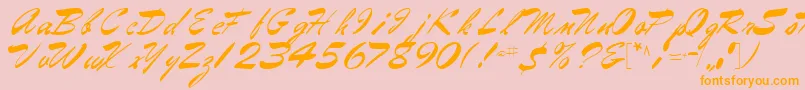 Gilberttext61Regular Font – Orange Fonts on Pink Background