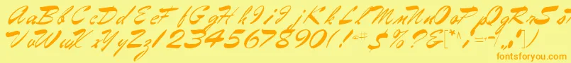 Gilberttext61Regular Font – Orange Fonts on Yellow Background