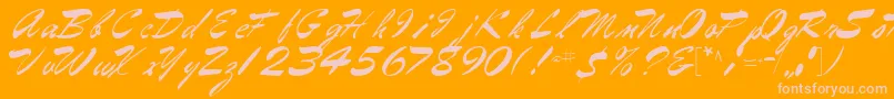 フォントGilberttext61Regular – オレンジの背景にピンクのフォント
