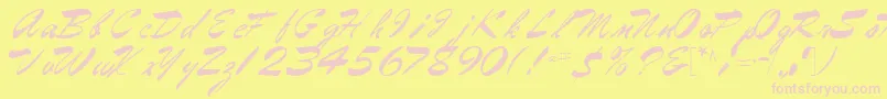 fuente Gilberttext61Regular – Fuentes Rosadas Sobre Fondo Amarillo