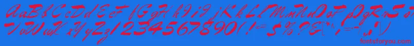 Gilberttext61Regular Font – Red Fonts on Blue Background