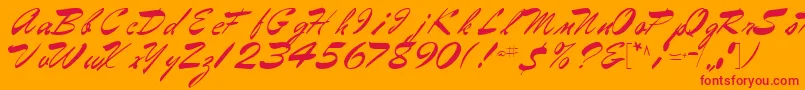 Gilberttext61Regular Font – Red Fonts on Orange Background