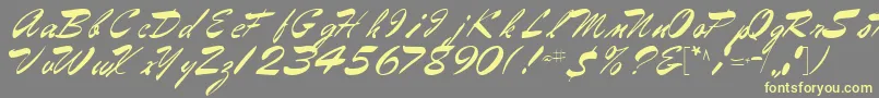 Gilberttext61Regular Font – Yellow Fonts on Gray Background