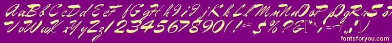 Gilberttext61Regular Font – Yellow Fonts on Purple Background