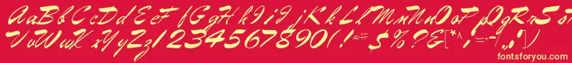 フォントGilberttext61Regular – 黄色の文字、赤い背景