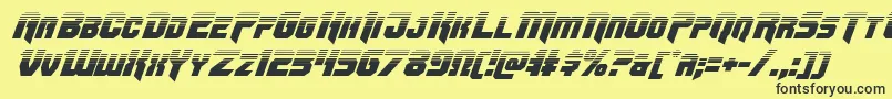 Omegaforcetwoital11 Font – Black Fonts on Yellow Background