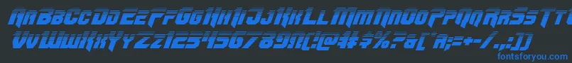 Omegaforcetwoital11 Font – Blue Fonts on Black Background