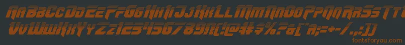 Omegaforcetwoital11 Font – Brown Fonts on Black Background