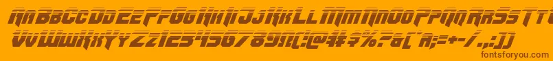 Omegaforcetwoital11 Font – Brown Fonts on Orange Background