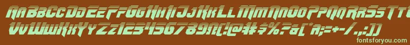 Omegaforcetwoital11 Font – Green Fonts on Brown Background