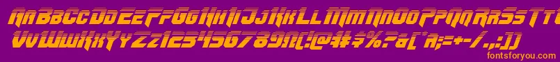 Omegaforcetwoital11 Font – Orange Fonts on Purple Background