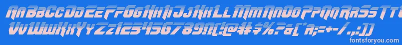 Omegaforcetwoital11 Font – Pink Fonts on Blue Background