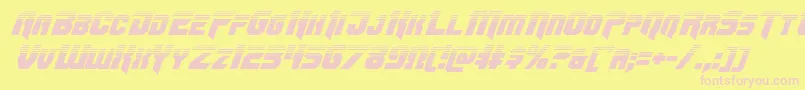 Omegaforcetwoital11 Font – Pink Fonts on Yellow Background