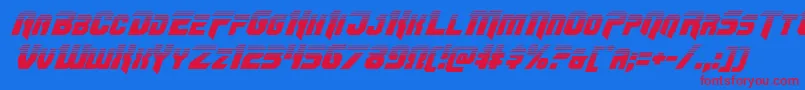 Omegaforcetwoital11 Font – Red Fonts on Blue Background