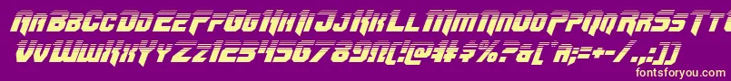 Omegaforcetwoital11 Font – Yellow Fonts on Purple Background