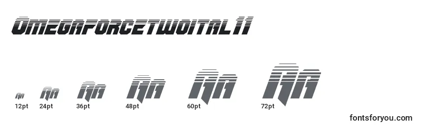 Tamanhos de fonte Omegaforcetwoital11