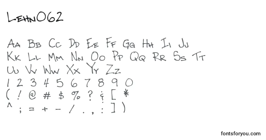 Czcionka Lehn062 – alfabet, cyfry, specjalne znaki