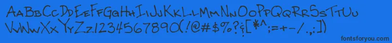 Lehn062 Font – Black Fonts on Blue Background