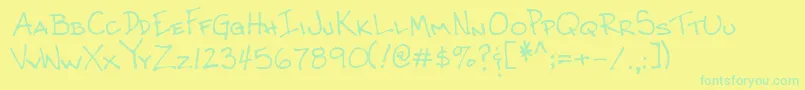 Lehn062-Schriftart – Grüne Schriften auf gelbem Hintergrund