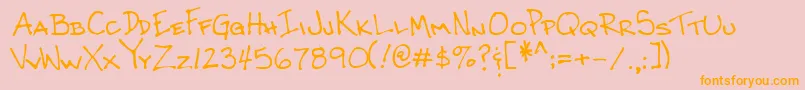 Lehn062 Font – Orange Fonts on Pink Background