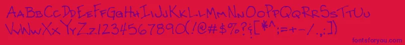 Lehn062 Font – Purple Fonts on Red Background