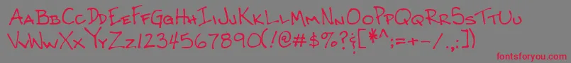 Lehn062 Font – Red Fonts on Gray Background