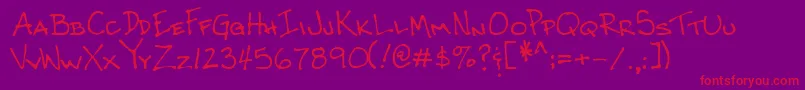 Czcionka Lehn062 – czerwone czcionki na fioletowym tle
