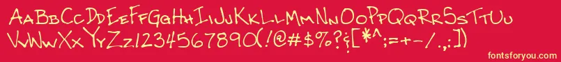 Lehn062 Font – Yellow Fonts on Red Background