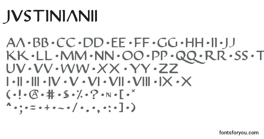 Schriftart Justinian2 – Alphabet, Zahlen, spezielle Symbole