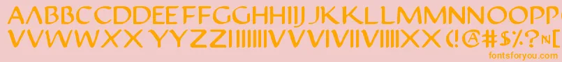 Justinian2 Font – Orange Fonts on Pink Background