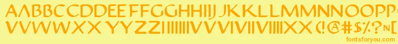 Justinian2 Font – Orange Fonts on Yellow Background