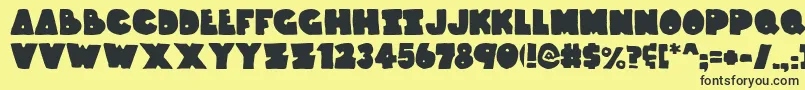 ThunderThighs Font – Black Fonts on Yellow Background