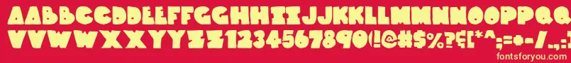 ThunderThighs Font – Yellow Fonts on Red Background
