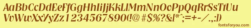 NashvilleMediumita Font – Brown Fonts on Yellow Background
