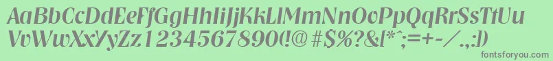 NashvilleMediumita Font – Gray Fonts on Green Background