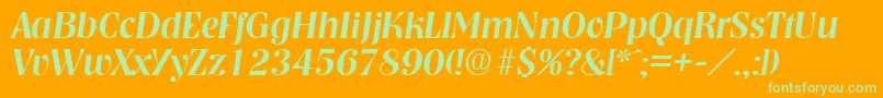 NashvilleMediumita Font – Green Fonts on Orange Background