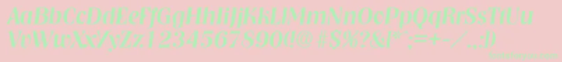 フォントNashvilleMediumita – ピンクの背景に緑の文字