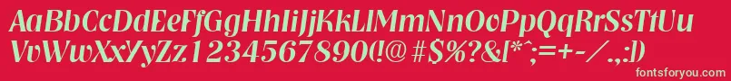 NashvilleMediumita Font – Green Fonts on Red Background