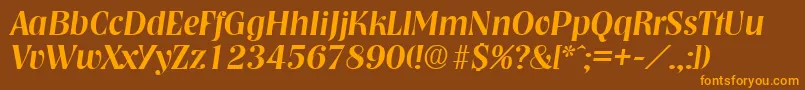 NashvilleMediumita Font – Orange Fonts on Brown Background