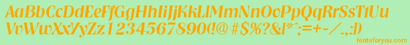 NashvilleMediumita Font – Orange Fonts on Green Background