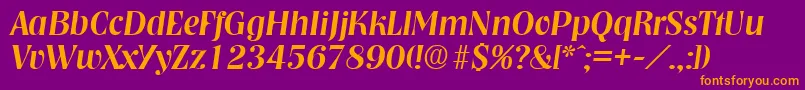 Police NashvilleMediumita – polices orange sur fond violet
