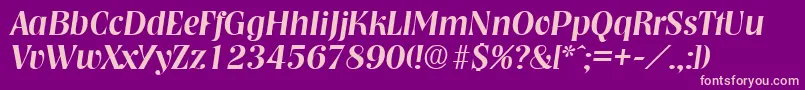 NashvilleMediumita Font – Pink Fonts on Purple Background