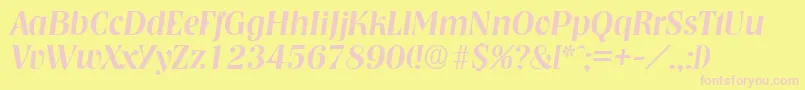 NashvilleMediumita Font – Pink Fonts on Yellow Background