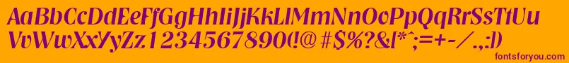 NashvilleMediumita Font – Purple Fonts on Orange Background