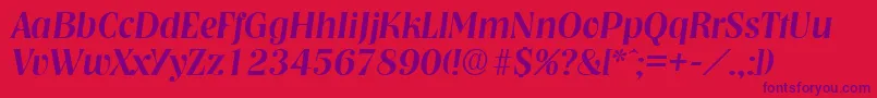 NashvilleMediumita Font – Purple Fonts on Red Background