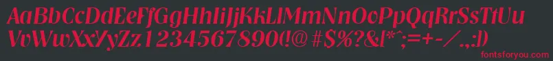 NashvilleMediumita Font – Red Fonts on Black Background
