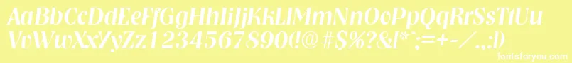 フォントNashvilleMediumita – 黄色い背景に白い文字