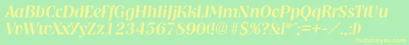 NashvilleMediumita Font – Yellow Fonts on Green Background