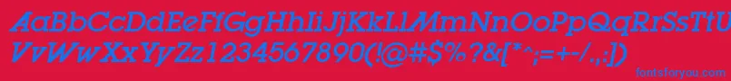 LugaadOblique Font – Blue Fonts on Red Background