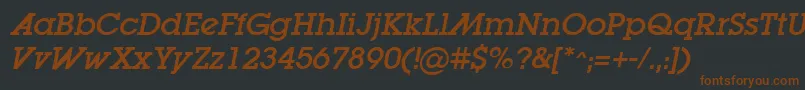 LugaadOblique Font – Brown Fonts on Black Background